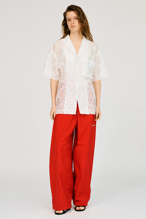 Cross-Lace Open-Neck Shirt - 26SUMMER 2nd
