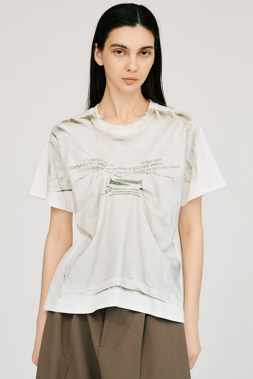 Fake Print Random Tack T-Shirt - 26SUMMER 2nd