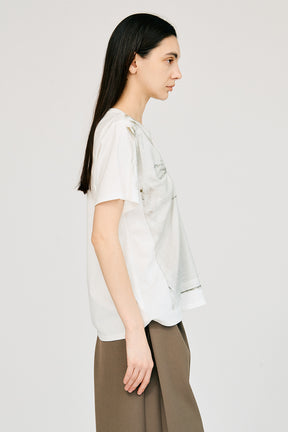 Fake Print Random Tack T-Shirt - 26SUMMER 2nd