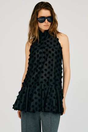 Dot Jacquard High-Neck Tunic - 26SUMMER 2nd