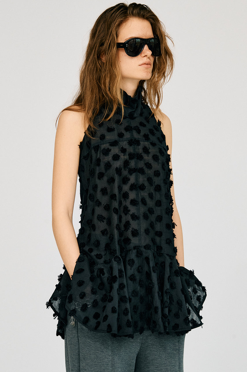 Dot Jacquard High-Neck Tunic - 26SUMMER 2nd
