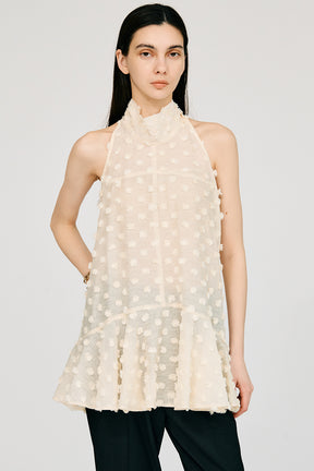 Dot Jacquard High-Neck Tunic - 26SUMMER 2nd