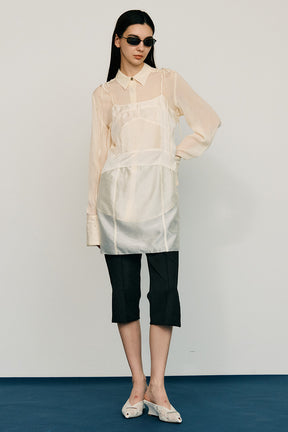 Pintuck Slip Mini Dress
