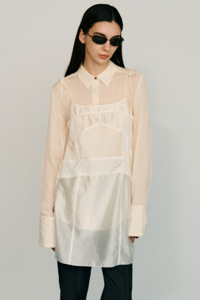 Pintuck Slip Mini Dress