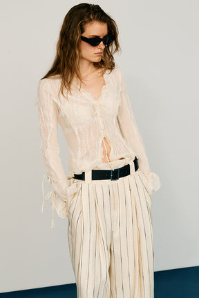 Sheer Dot Slim Shirt - PRE ORDER