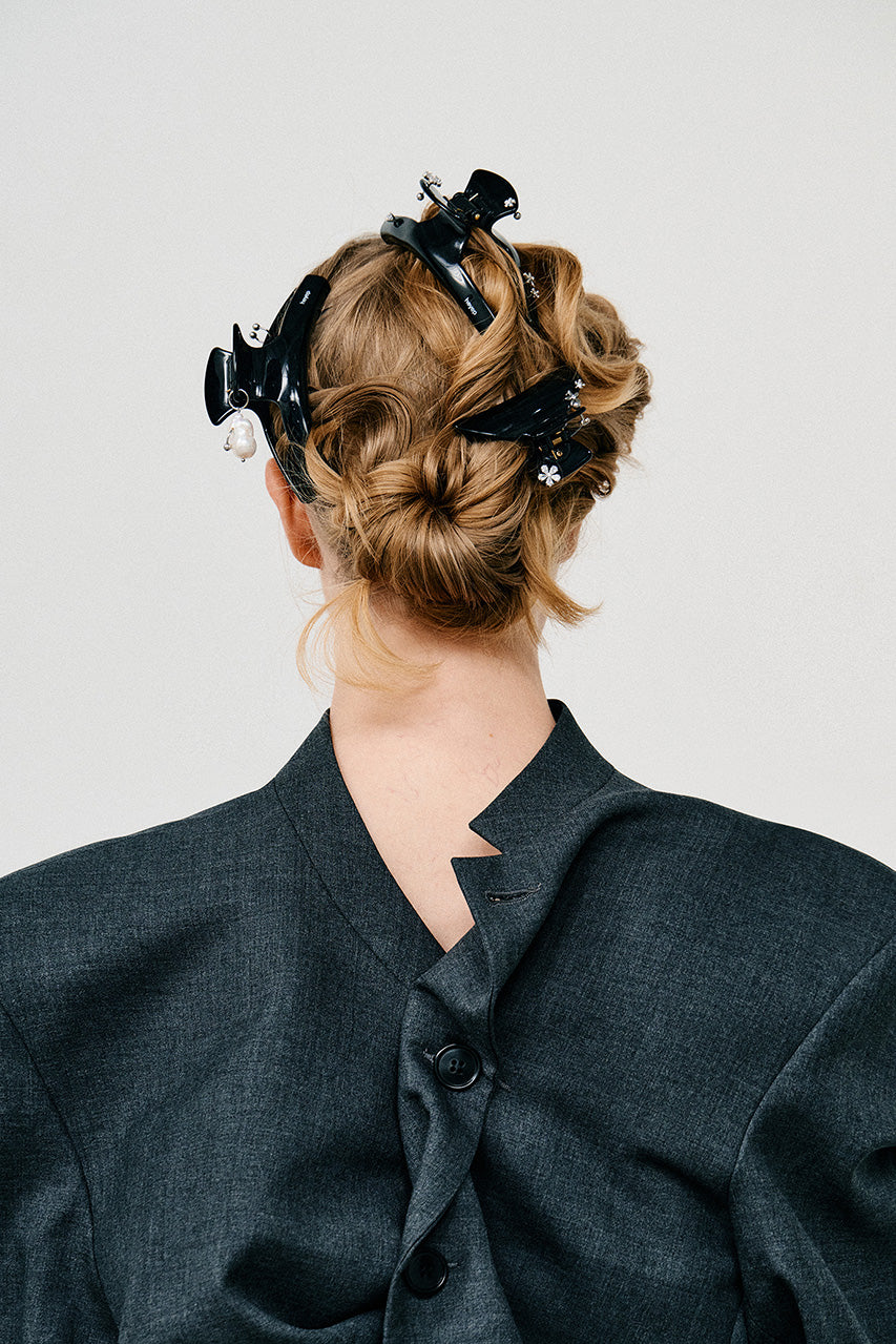 Flower Motif Hair Clip-Medium