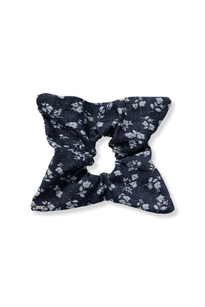 Floral Denim Square Scrunchie