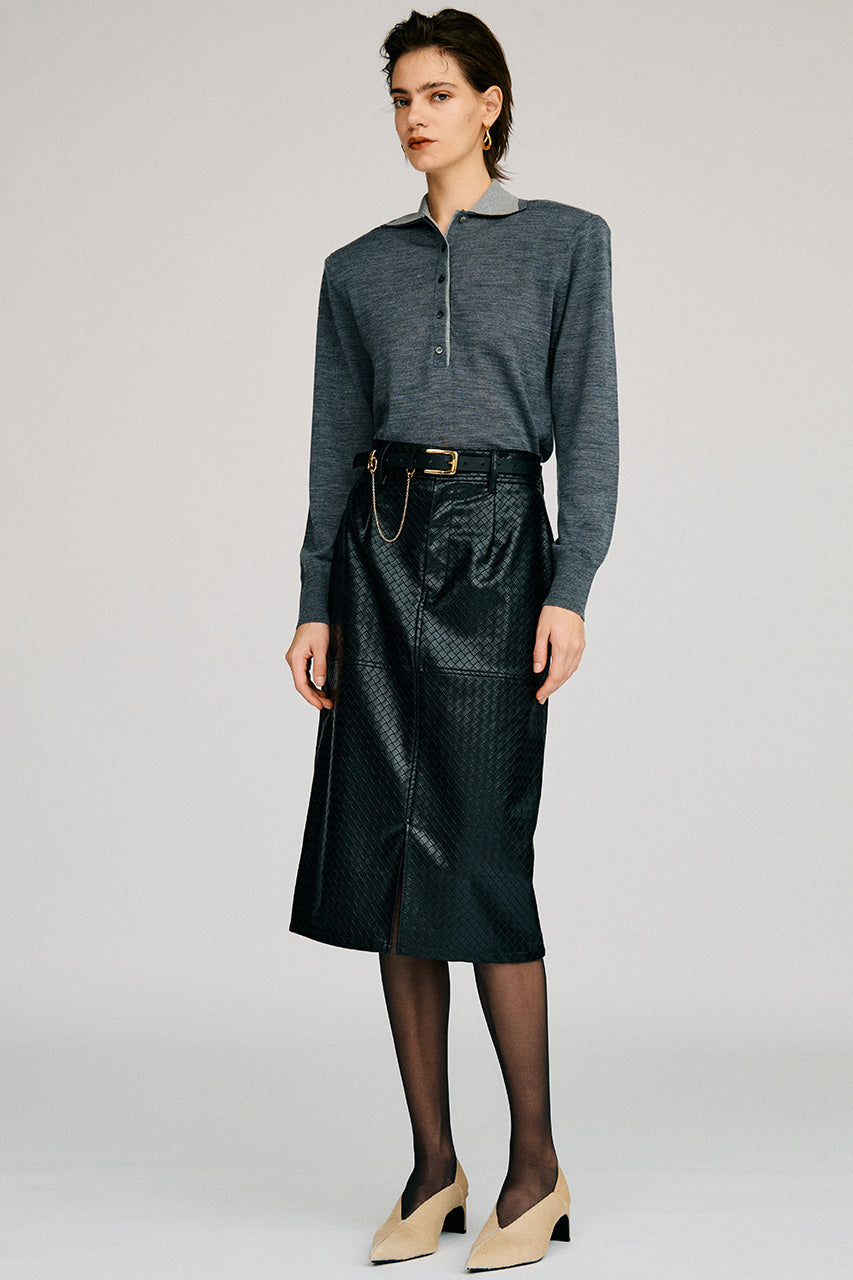 Belt Combination Faux Leather Skirt - 2026AUTUMN