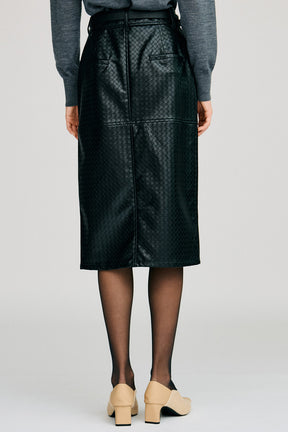 Belt Combination Faux Leather Skirt - 2026AUTUMN