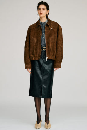 Belt Combination Faux Leather Skirt - 2026AUTUMN