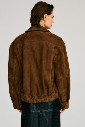 Tuck Pocket High-Neck Suede Blouson - 2026AUTUMN