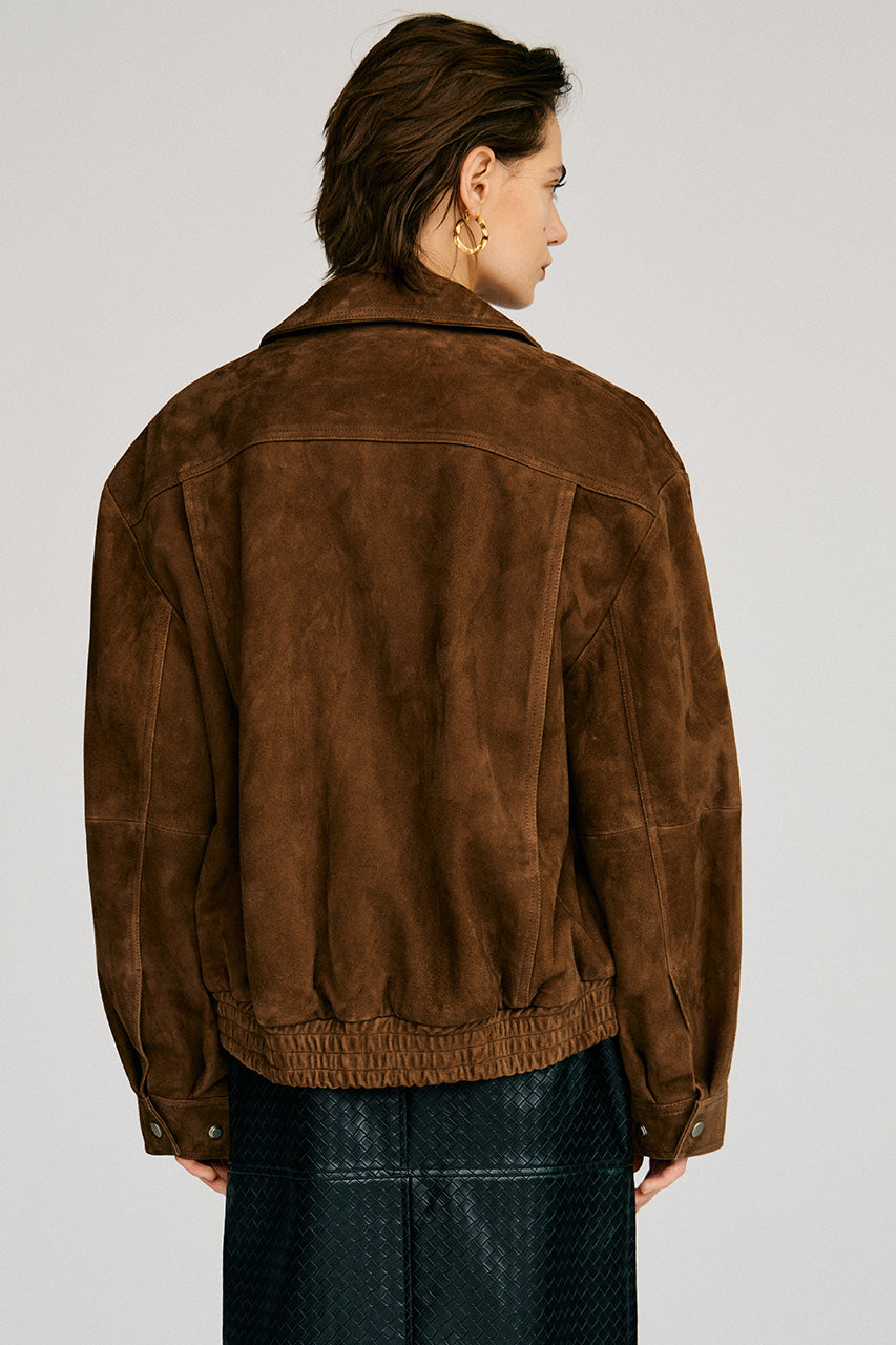 Tuck Pocket High-Neck Suede Blouson - 2026AUTUMN