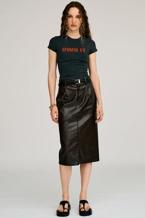 Belt Combination Faux Leather Skirt - 2026AUTUMN