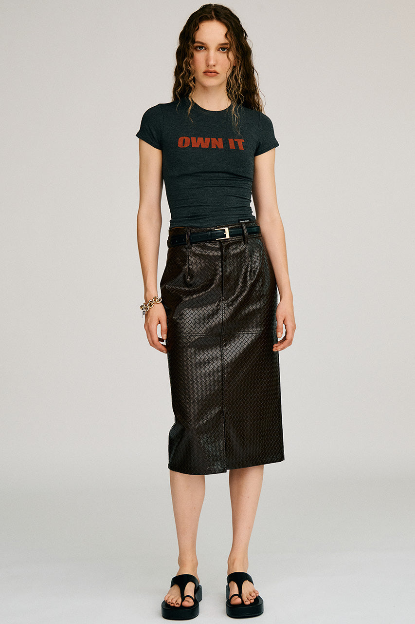 Belt Combination Faux Leather Skirt - 2026AUTUMN
