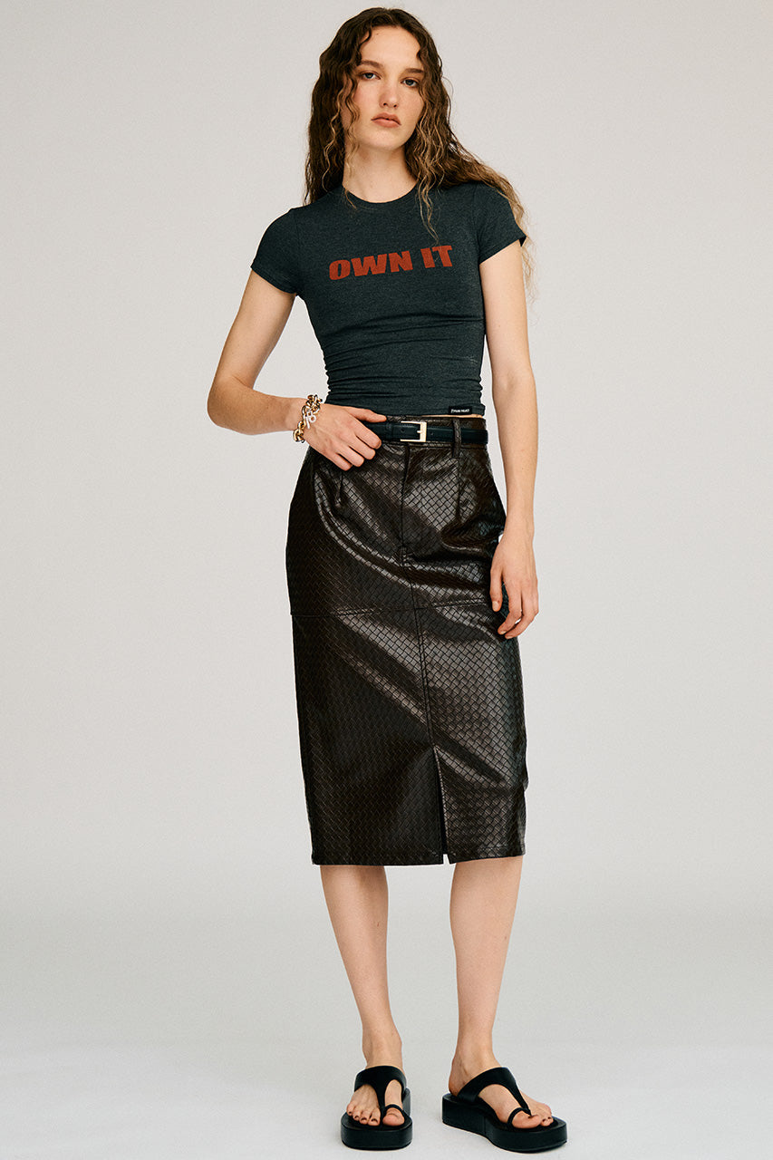 Belt Combination Faux Leather Skirt - 2026AUTUMN