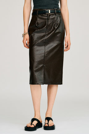 Belt Combination Faux Leather Skirt - 2026AUTUMN