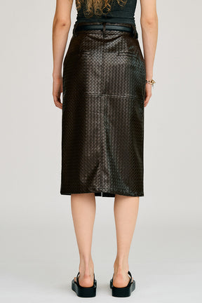 Belt Combination Faux Leather Skirt - 2026AUTUMN