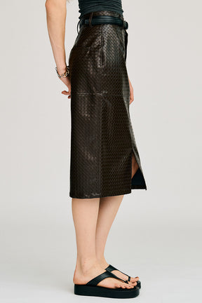 Belt Combination Faux Leather Skirt - 2026AUTUMN