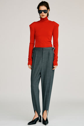 Power Shoulder High-Neck Top - 2026AUTUMN