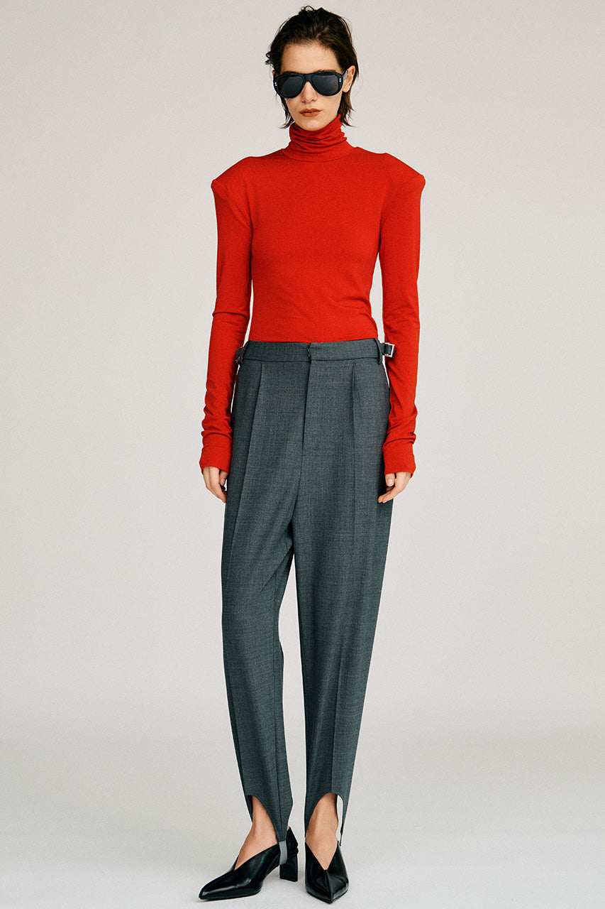 Power Shoulder High-Neck Top - 2026AUTUMN