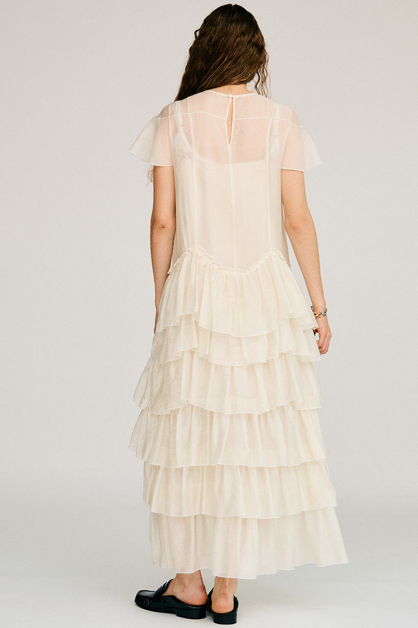 Sheer Tiered Dress - 2026AUTUMN