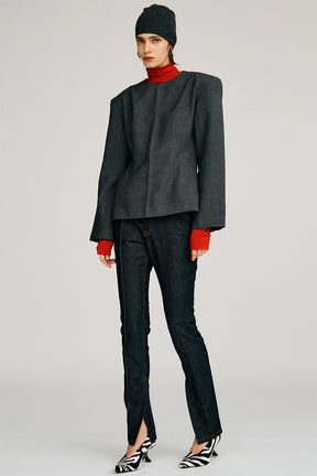 Zipped Hem Skinny Denim - 2026AUTUMN