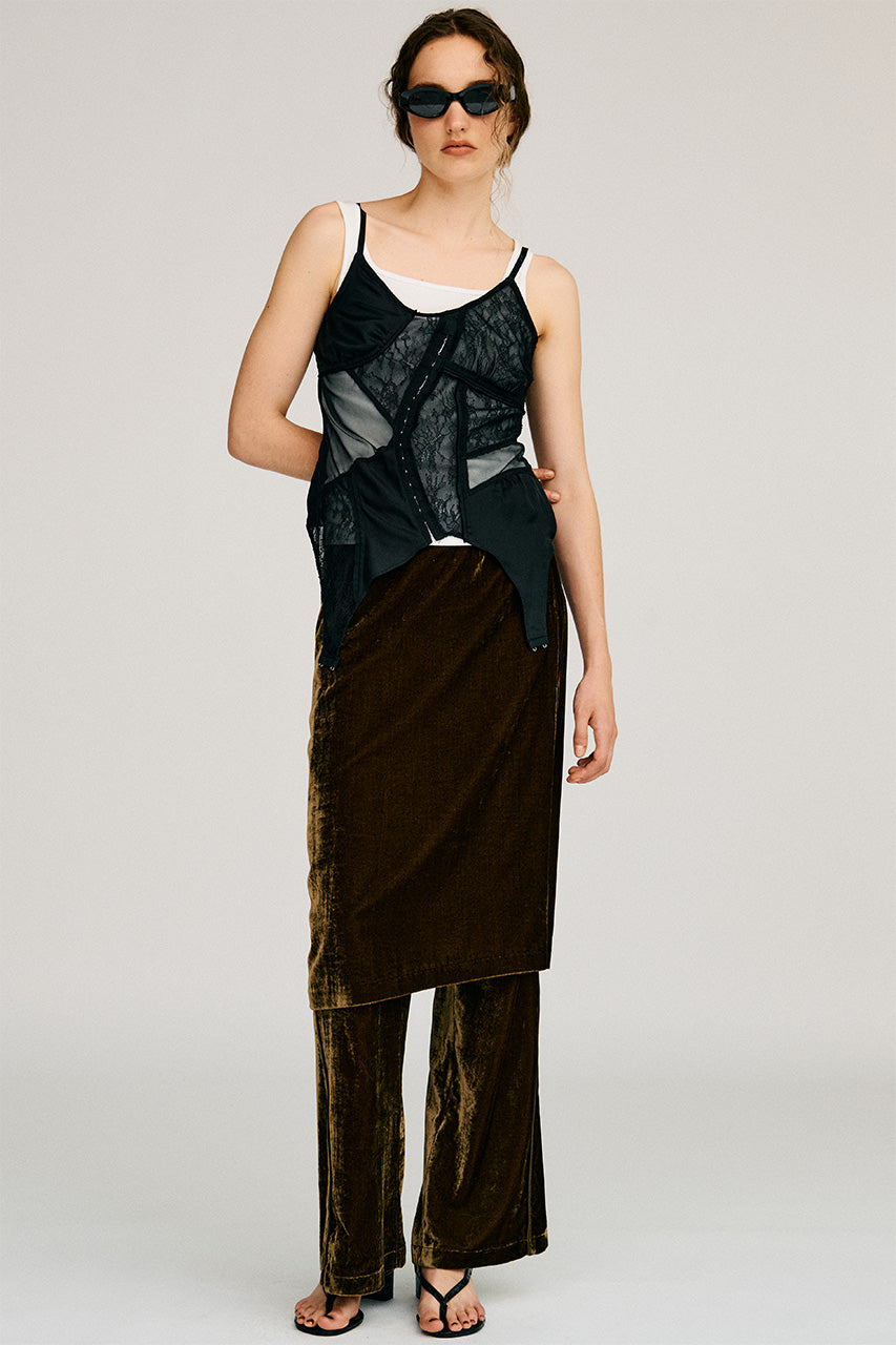 Layered Velour Pants - 2026AUTUMN