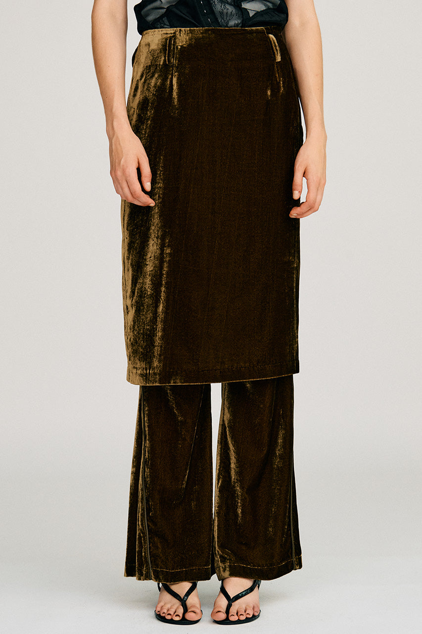 Layered Velour Pants - 2026AUTUMN