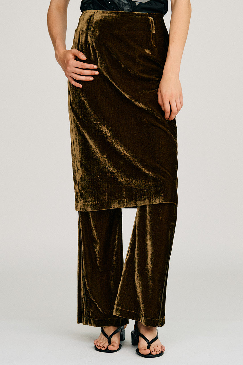 Layered Velour Pants - 2026AUTUMN