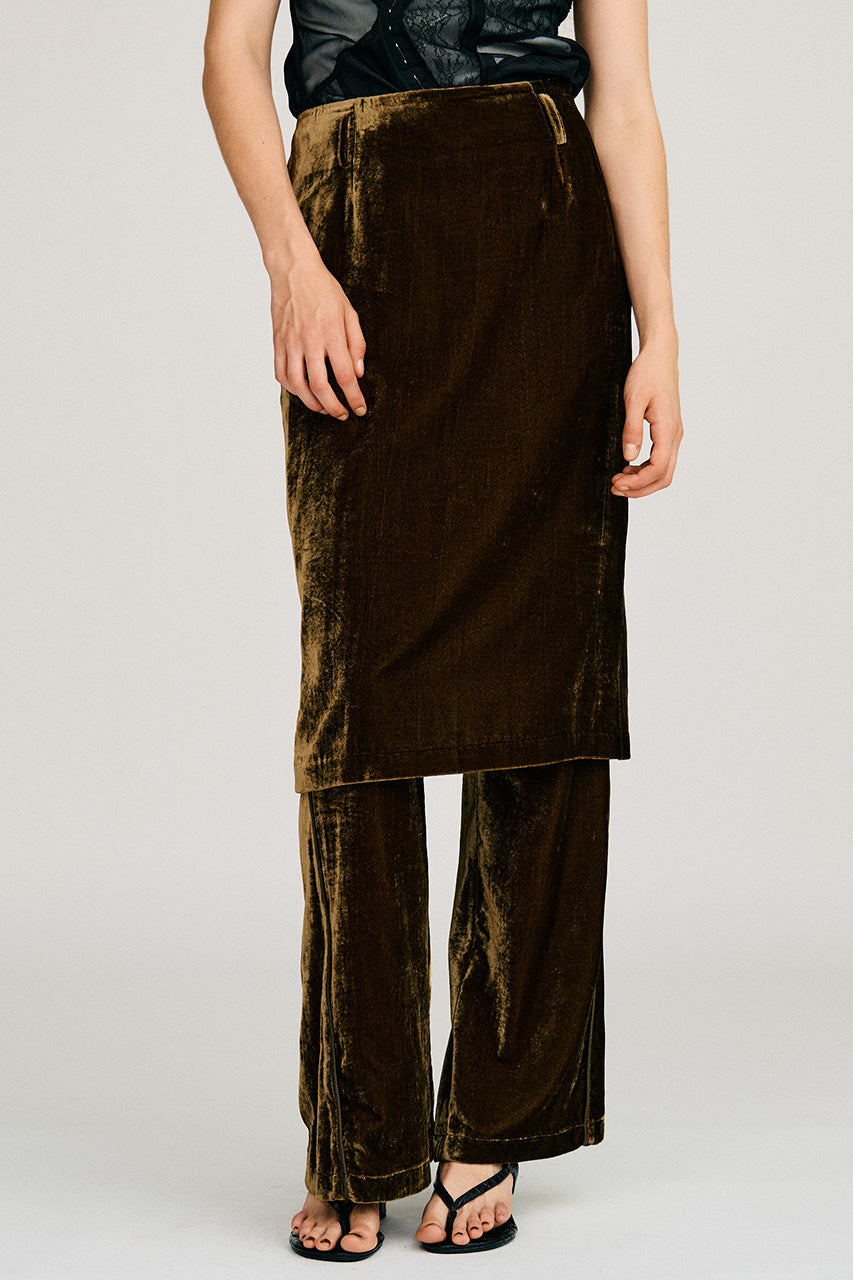 Layered Velour Pants - 2026AUTUMN
