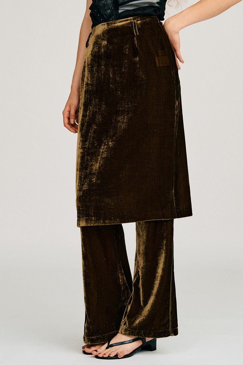 Layered Velour Pants - 2026AUTUMN
