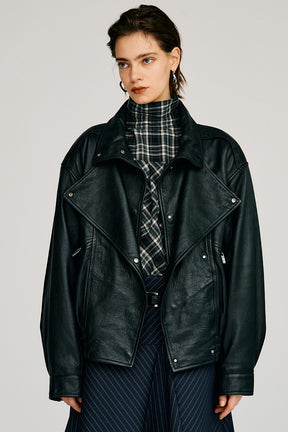 Sheep Leather Bomber Jacket - 2026AUTUMN