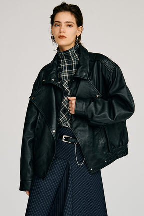 Sheep Leather Bomber Jacket - 2026AUTUMN