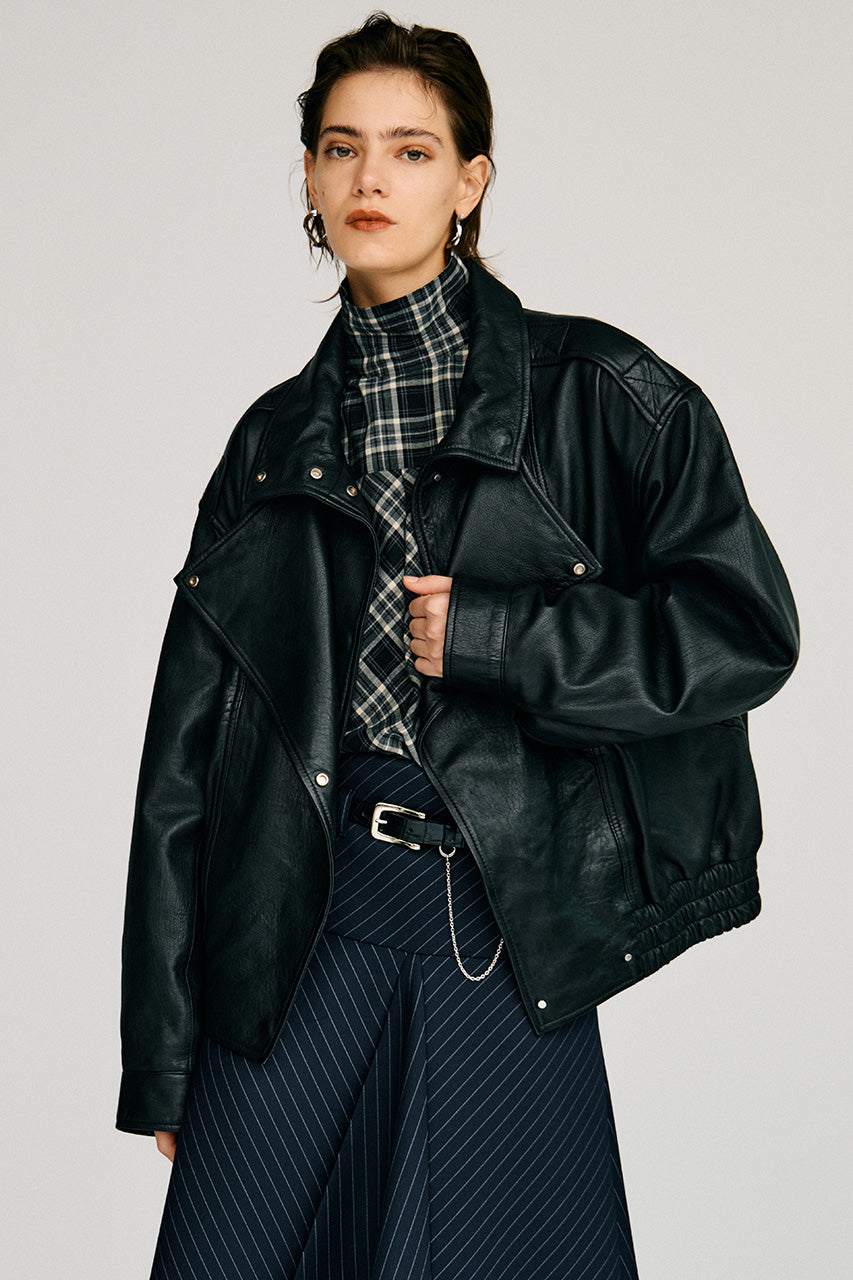 Sheep Leather Bomber Jacket - 2026AUTUMN