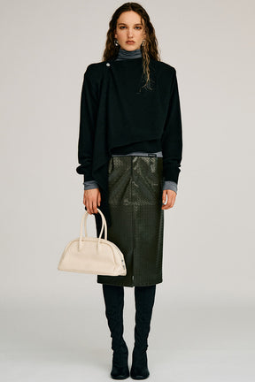 Belt Combination Faux Leather Skirt - 2026AUTUMN