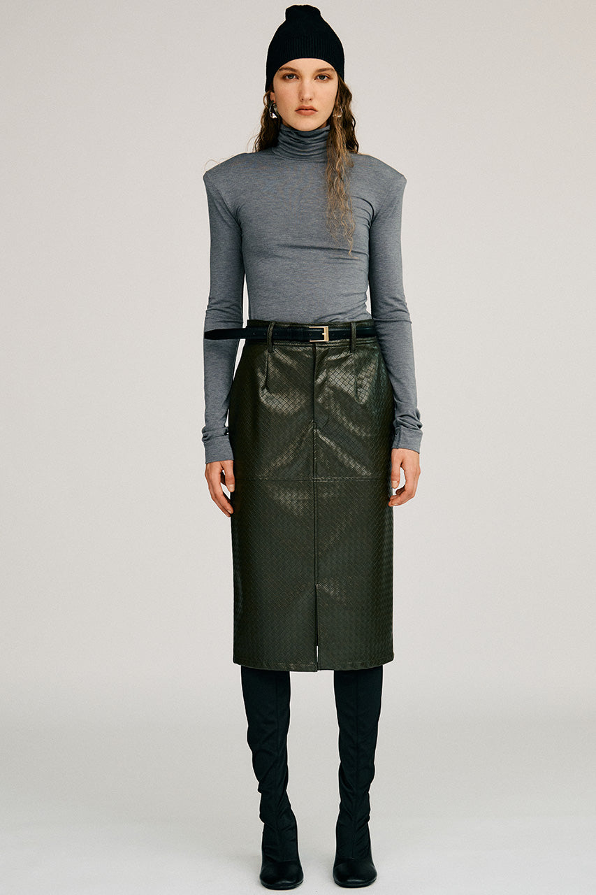 Belt Combination Faux Leather Skirt - 2026AUTUMN