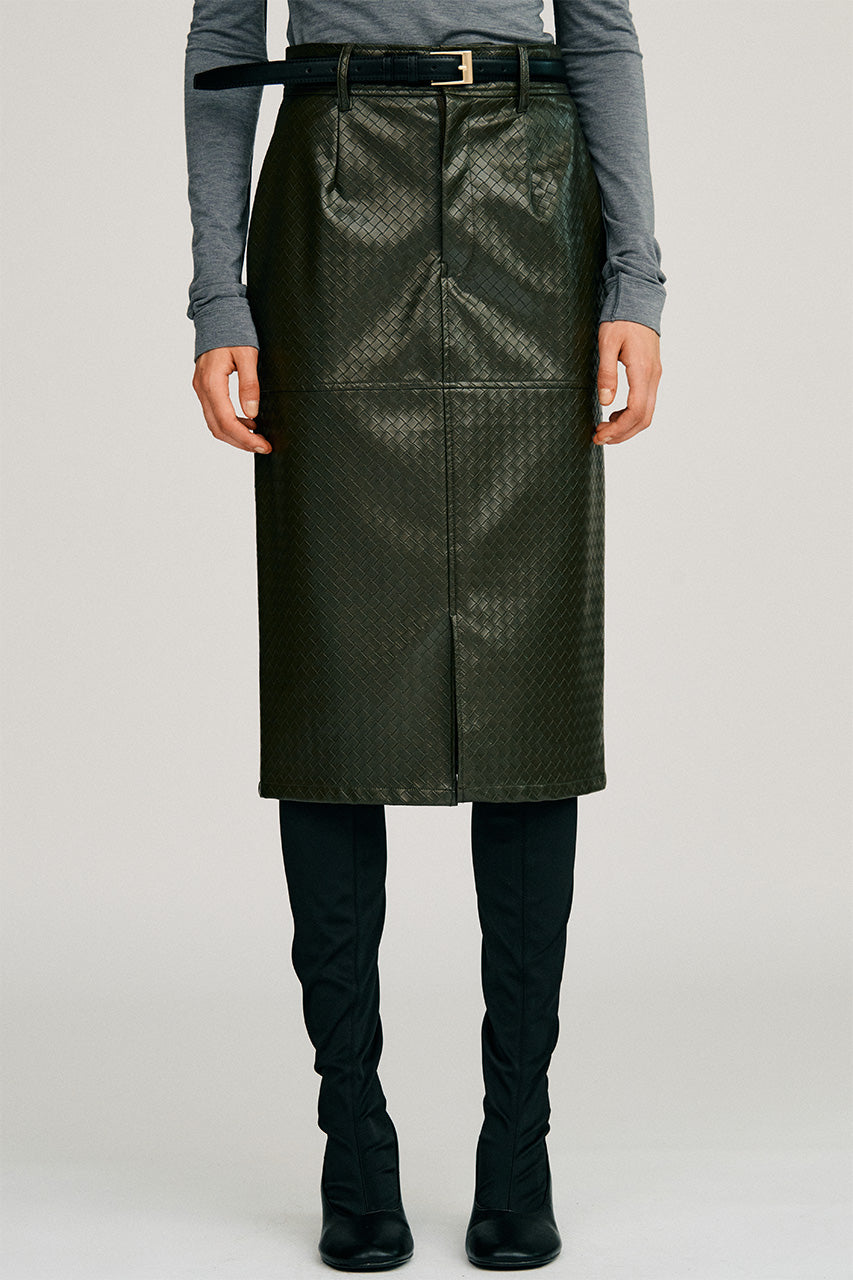 Belt Combination Faux Leather Skirt - 2026AUTUMN