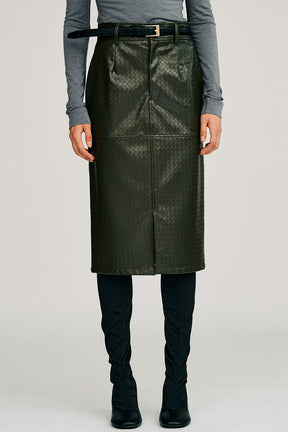 Belt Combination Faux Leather Skirt - 2026AUTUMN