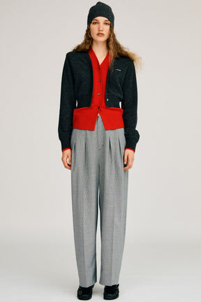Pin Check Cocoon Pants - 2026AUTUMN
