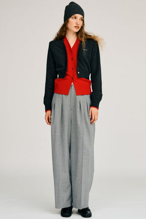 Yak Blend V-Neck Layered Knit Cardigan - 2026AUTUMN