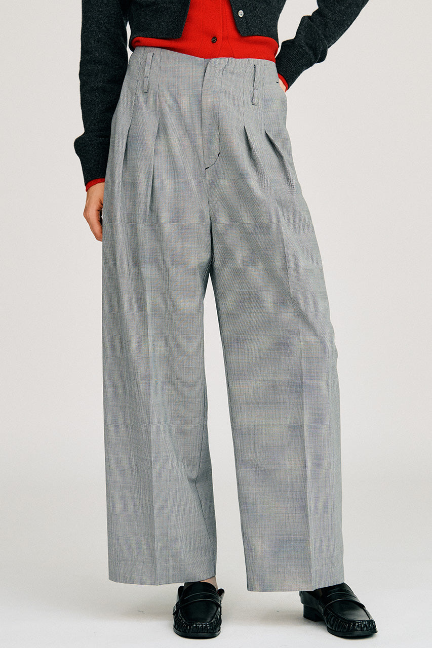 Pin Check Cocoon Pants - 2026AUTUMN