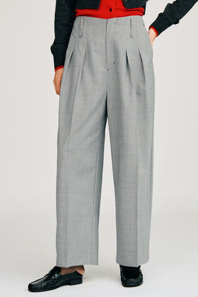 Pin Check Cocoon Pants - 2026AUTUMN