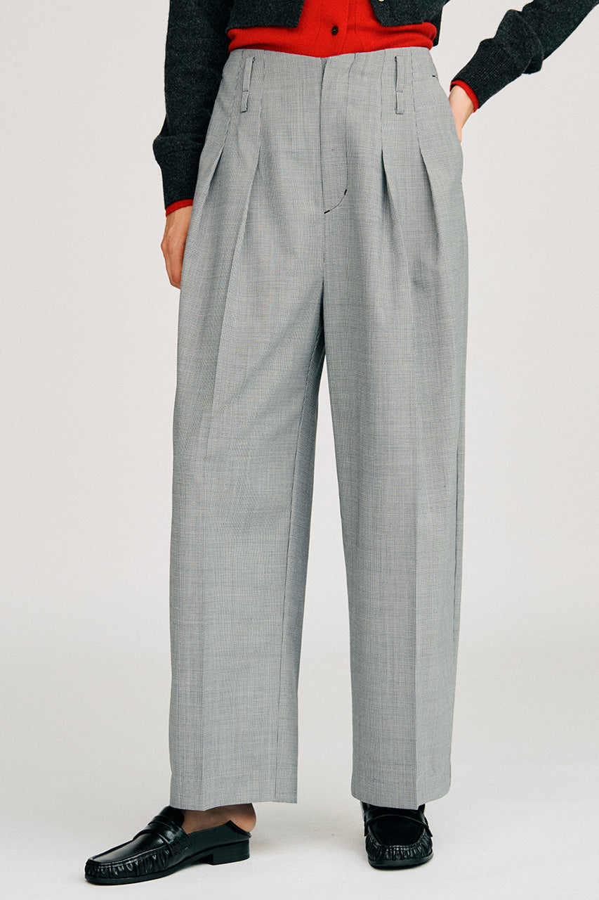 Pin Check Cocoon Pants - 2026AUTUMN