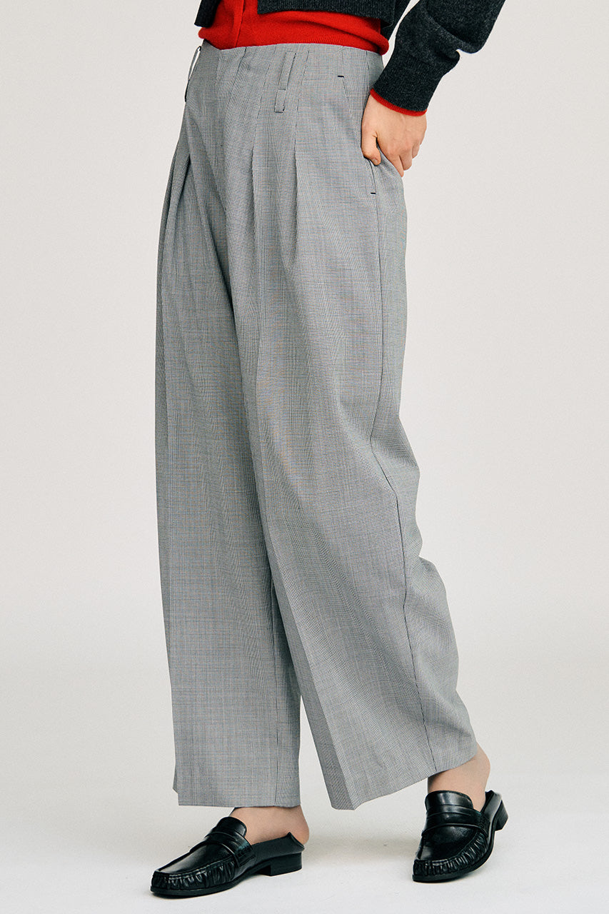 Pin Check Cocoon Pants - 2026AUTUMN