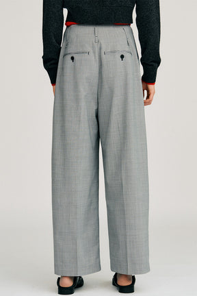 Pin Check Cocoon Pants - 2026AUTUMN