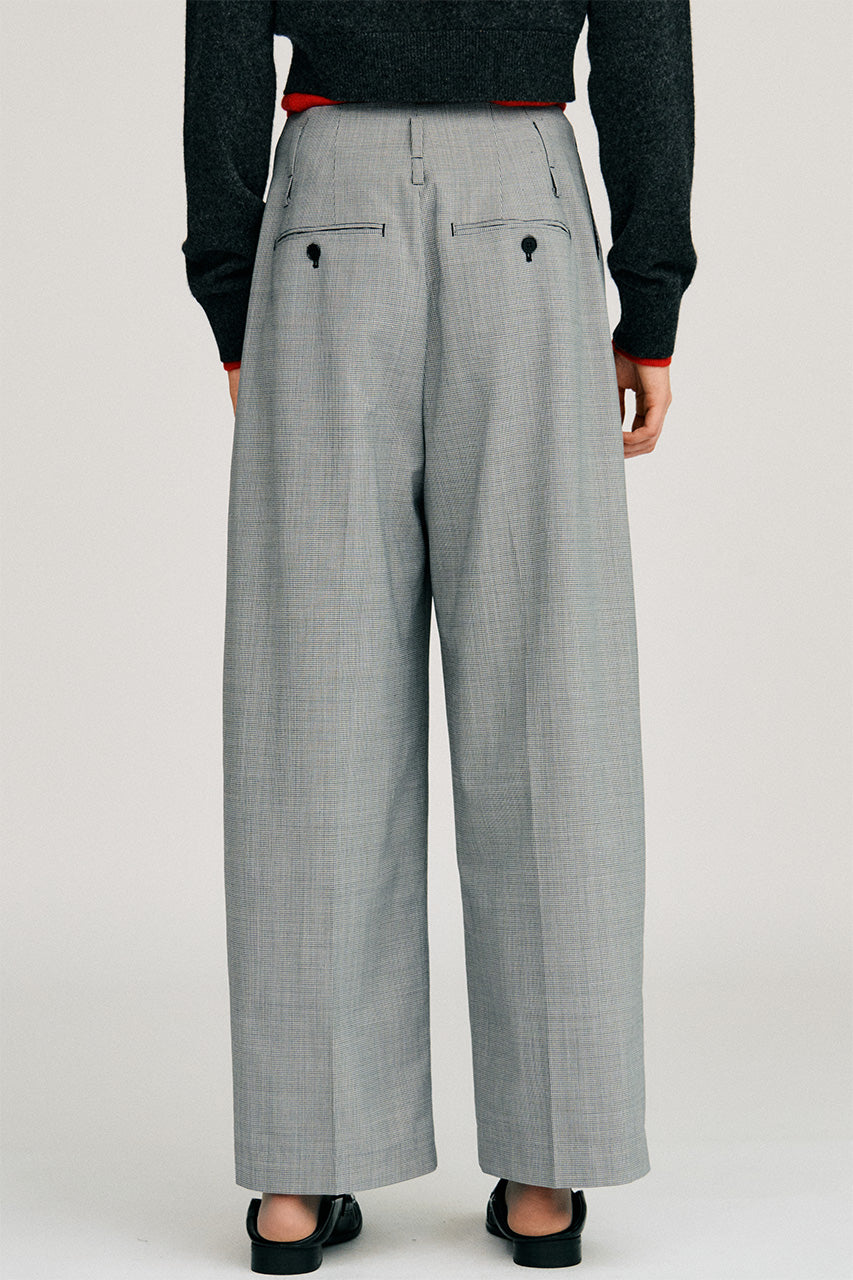 Pin Check Cocoon Pants - 2026AUTUMN