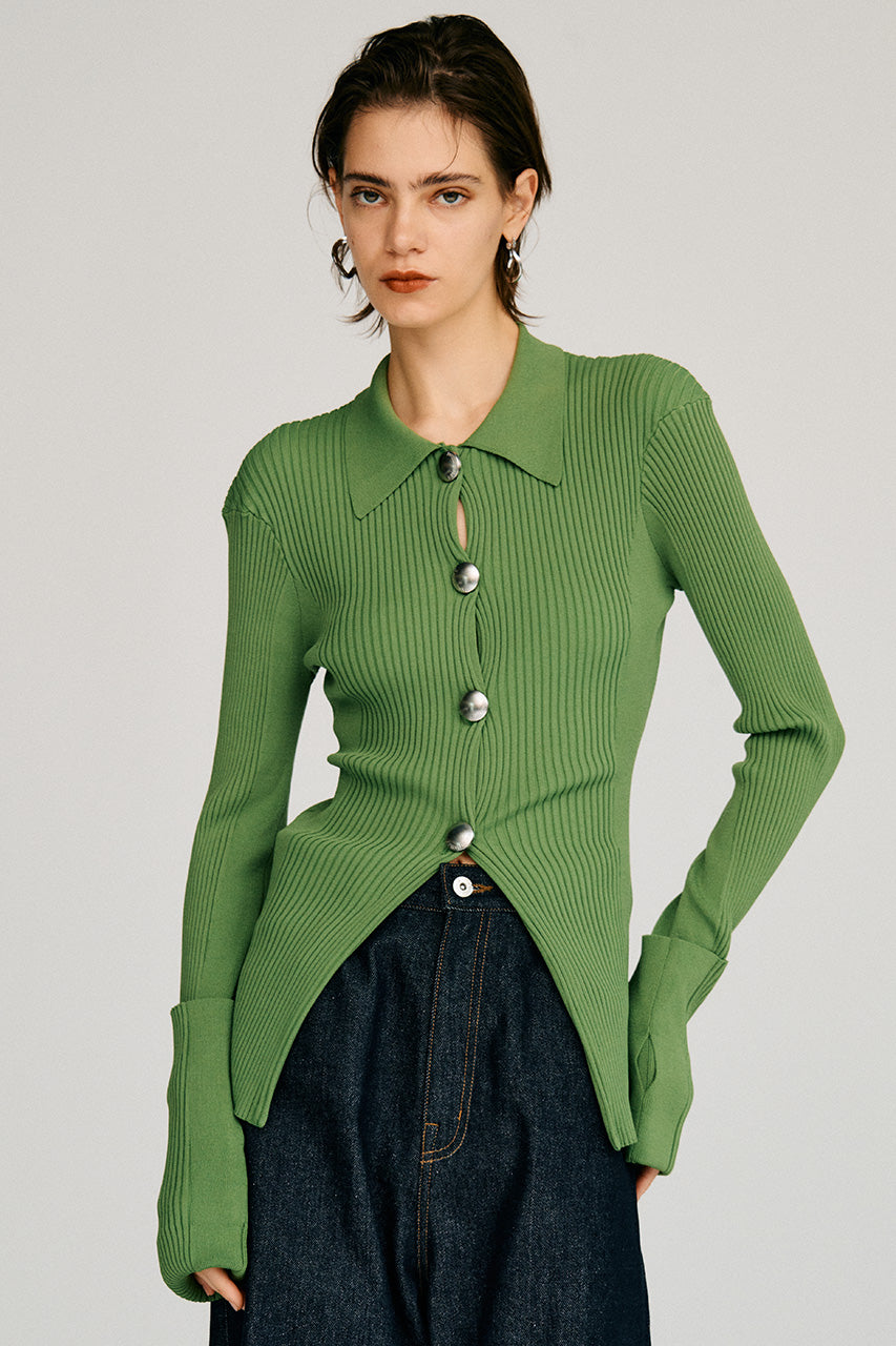 Metal Parts Knit Slim Shirt - 2026AUTUMN