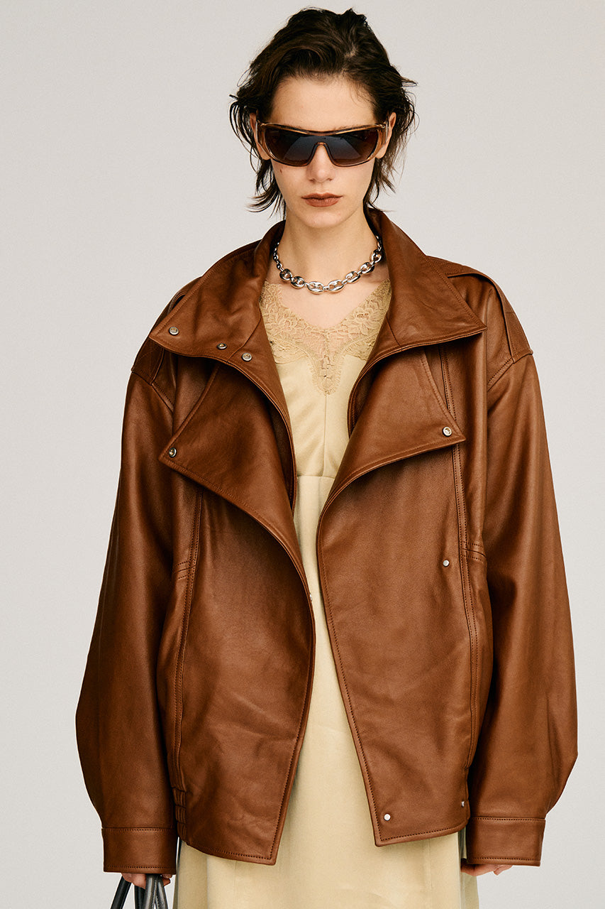 Sheep Leather Bomber Jacket - 2026AUTUMN