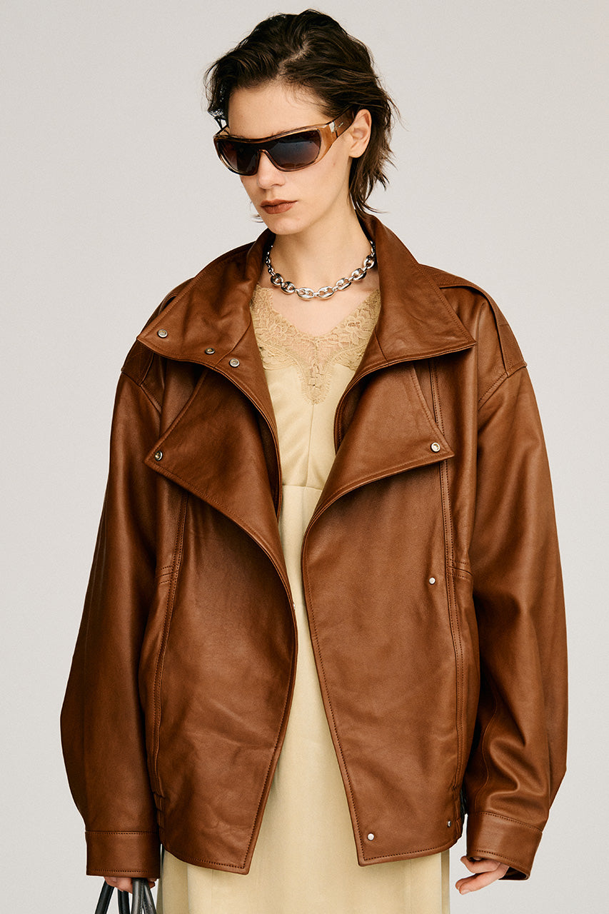 Sheep Leather Bomber Jacket - 2026AUTUMN