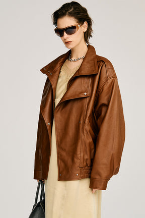 Sheep Leather Bomber Jacket - 2026AUTUMN